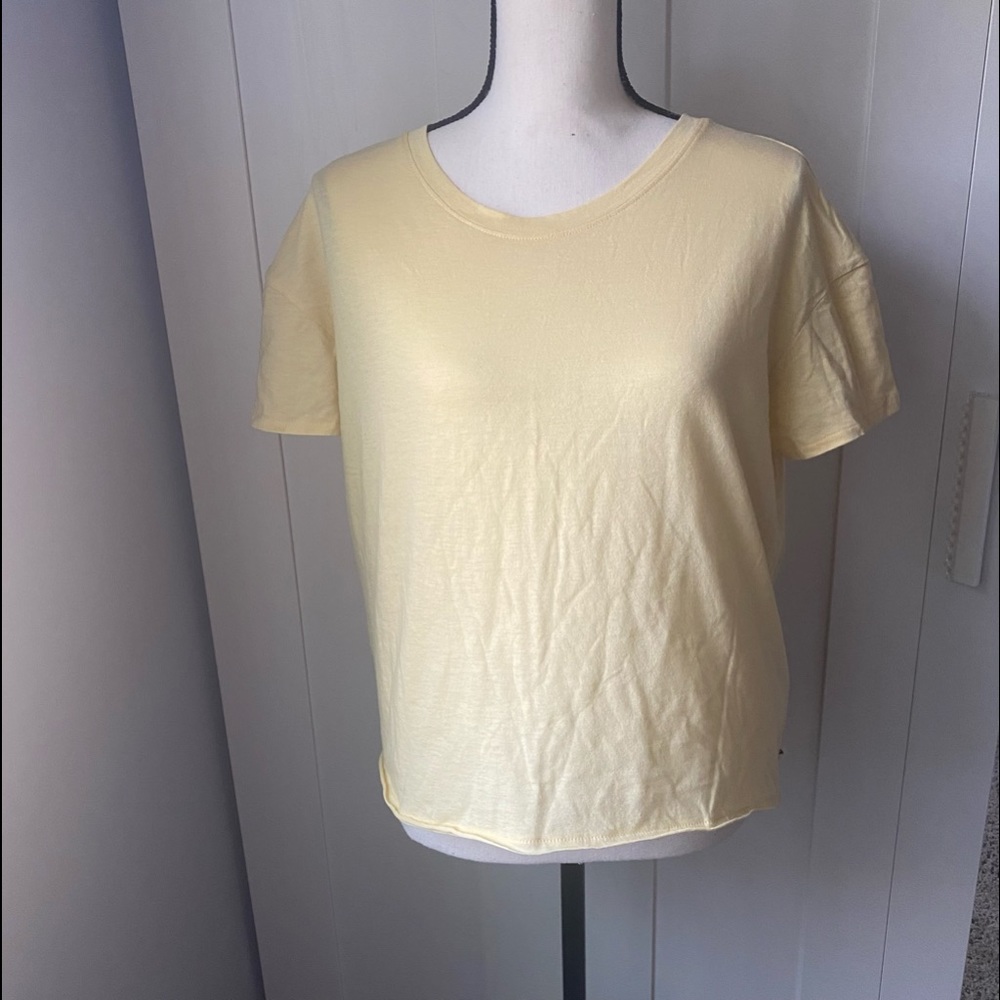 Roxy “See You At Sunset” Yellow Cropped Tee Size L - Picture 4 of 8